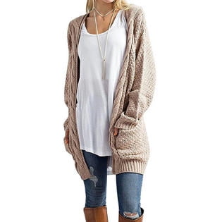 elegantstunning Women Solid Color Plush Warm Concise Hoodie Sweater Coat 